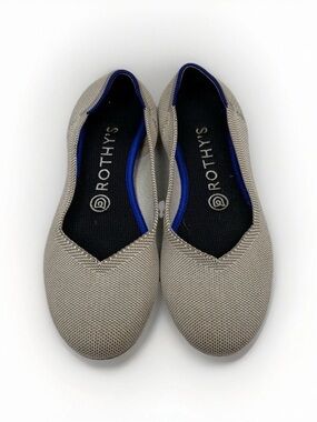 ROTHY'S THE FLAT ROUND TOE CREAM BALLET FLATS SHOES WOMEN'S 7.5